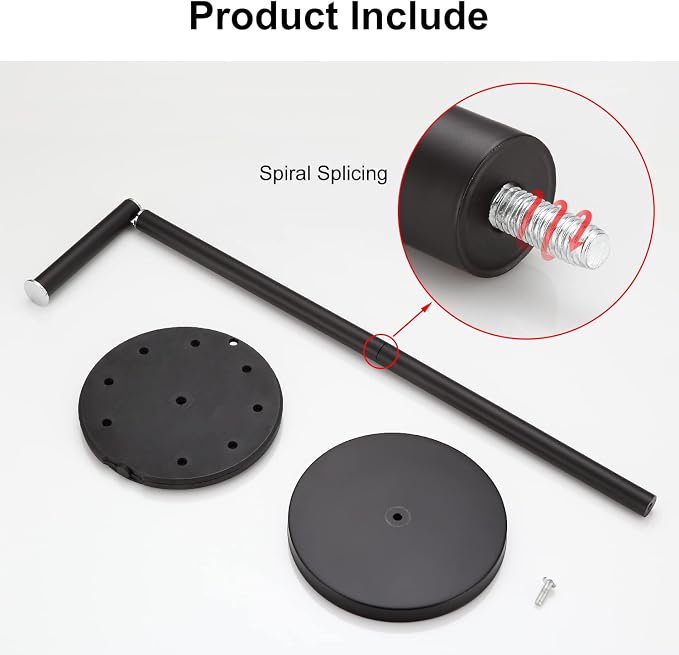 BGL Toilet Paper Holder Standing On Floor Black Matte, Tissue Holder On Floor with Reserve Storage Paper Rolls, Free-Standing Roll Paper Holder