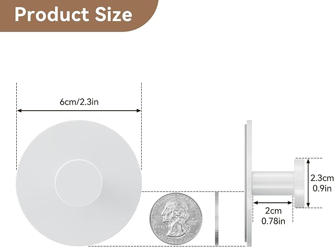 bussdis White Adhesive Wall Hook for Coat and Towel: Extra Sticky 12 LB (Max), Stainless Coat Rack Door Holder Hanger, 6-Pack Heavy Duty