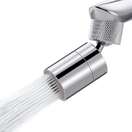 Hibbent NSF/ANSI/CAN 61 Certified Dual-function Faucet Aerator, CUPC Certification Big Angle Rotate Kitchen Sink Aerator 360 Degree Swivel Sink Sprayer Attachment-55/64 Inch Female Thread-Chrome