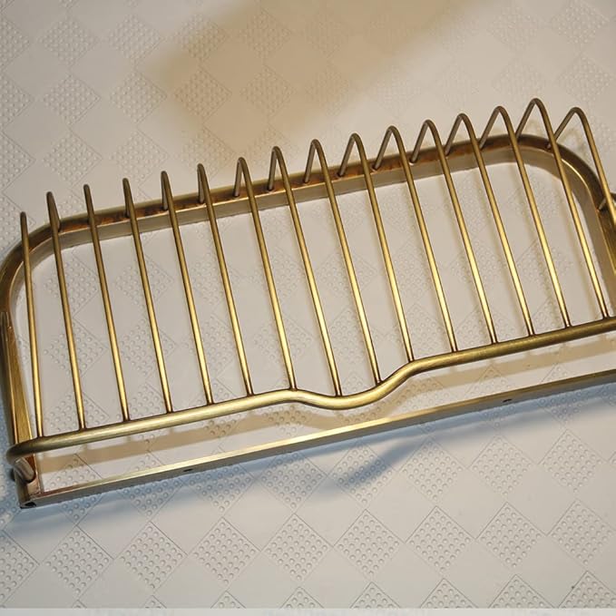 Brass Bathroom Square Shower Caddy Bathroom Shower Storage Rack Shelf Organiser Basket Wall Mount, Bronze