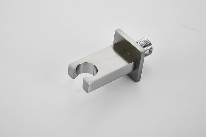 Shower Wand Holder Wall Mount Hand Held Shower Head Holder with Hose Connector Shower System Faucet Set Bracket Handheld Shower Handle Sprayer Holder Shower Hose Adapter Shower Elbow Brushed Nickel