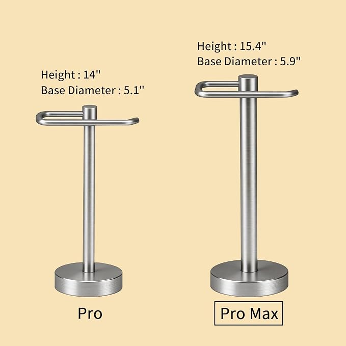 YUMORE Hand Towel Holder Stand Countertop Towel Rack Free Standing Towel Bar Hanger for Bathroom Kitchen (Brushed Nickel)