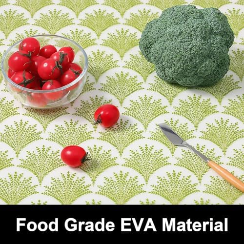 Cooyes Shelf Liners for Kitchen Cabinets, Refrigerator Liners Waterproof & Oil-Proof Kitchen Cupboard Liner Drawer Mats EVA Material Non Adhesive Fridge Liner for Shelves（17.5" W x 197" L）