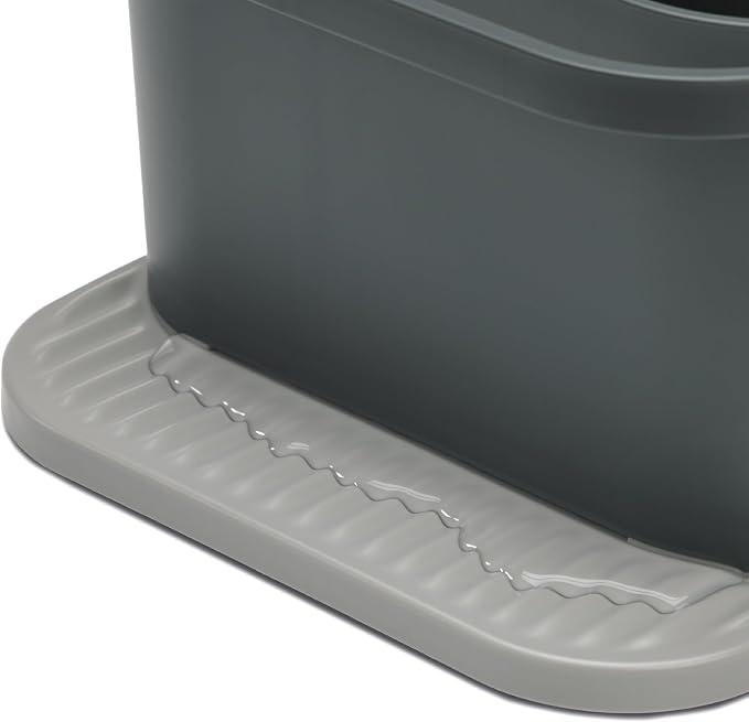 ReBorn Recycled Sink Organizer, Kitchen Sink Organizer, Two Main Compartments, Integrated Dish Cloth Rail, Ribbed and Sloped Base for Draining, Would Made in UK (Dark Grey)