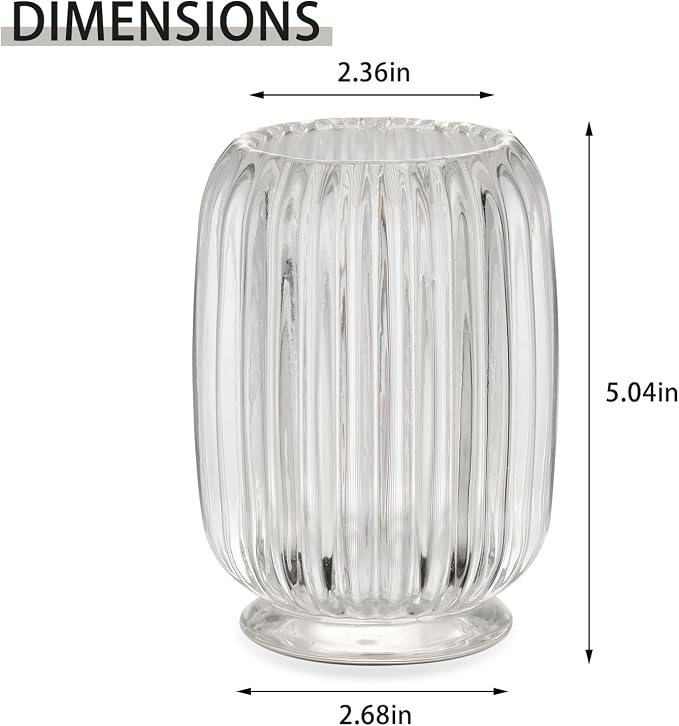 VanEnjoy Clear Toothbrush Cup Glass Toothbrush Holder for Bathroom, Unique Toothbrush Holder