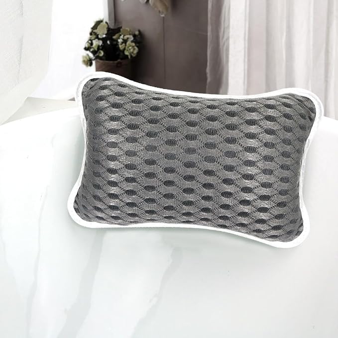 Luxury Bath Pillow, Slip-Resistant Neck & Back Support | 2 Strong Suction Cups Hold the Pillow Firmly in Place on Any Tub, Jacuzzi, or Spa Surface, Relaxing Spa Essentials