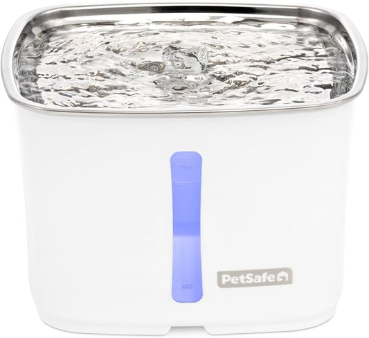 PetSafe Viva Pet Water Fountain, 64 oz, for Cats and Small Dogs | 64 Oz Capacity, Rust-Resistant Stainless-Steel Bowl, Whisper-Quiet Pump, Dishwasher Safe, Filters Included