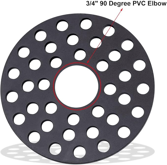 5 inch Drain Cover with Integrated Ports, Floor Drain with Removable Round Disc, 5" Garage Drain Cover Replacement Solution, Floor Strainer, 1PCS