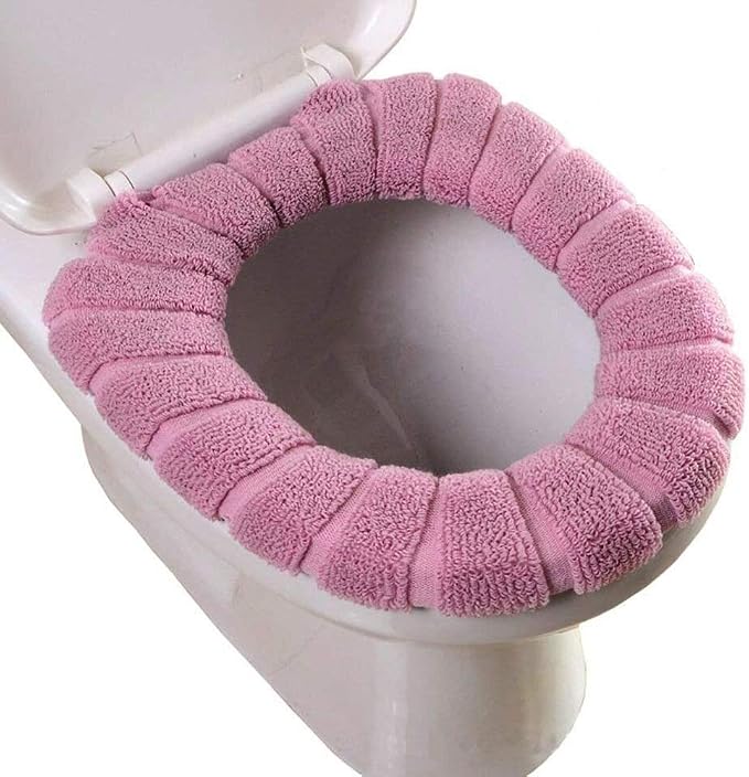 Toilet Seat Covers for Bathroom - 3PCS Soft Thicker Warmer Padded Cloth Covers, Washable Stretchable Bathroom Toilet Seat Cover Lid Warmers, Toilet Cover Warm Seat Pads (Blue Gray Green)