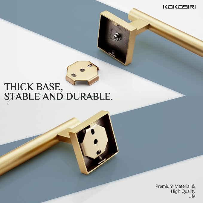 KOKOSIRI Bathroom Towel Bar 36'' Towel Holder for Bath Kitchen Wall Mount Towel Rails 36 Inch Brushed Gold Stainless Steel B4005BG-L36