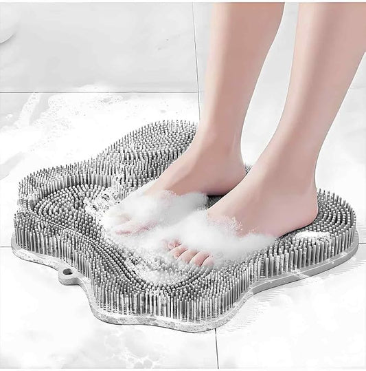 Silicone Shower Foot Scrubber, Shower Feet Mat with Non Slip Suction Cups, Foot Brush Pad