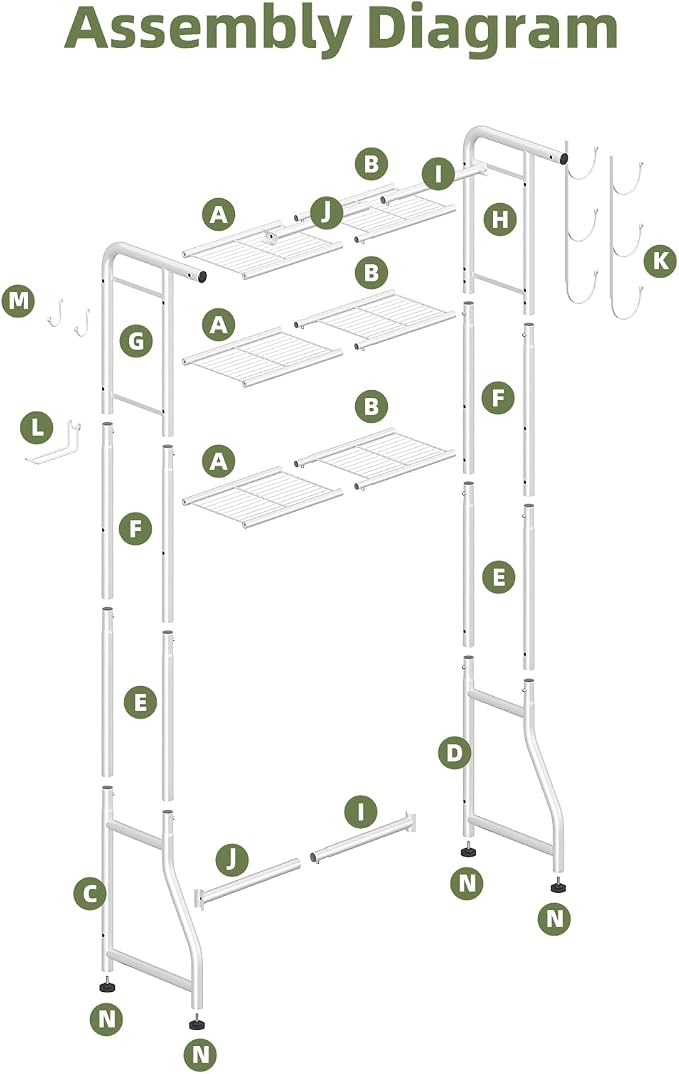 Simple Trending 3 Tier Over The Toilet Storage Rack, Metal Bathroom Shelf, Bathroom Stand Organizer Space Saver with Paper Holder and Hooks, White