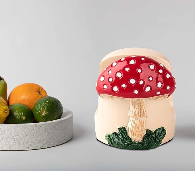 dgudgu Mushroom Kitchen Sponge Holder Red Ceramic Sponge Holder For Kitchen Sink Dish Caddy Decor For Sink Accessories
