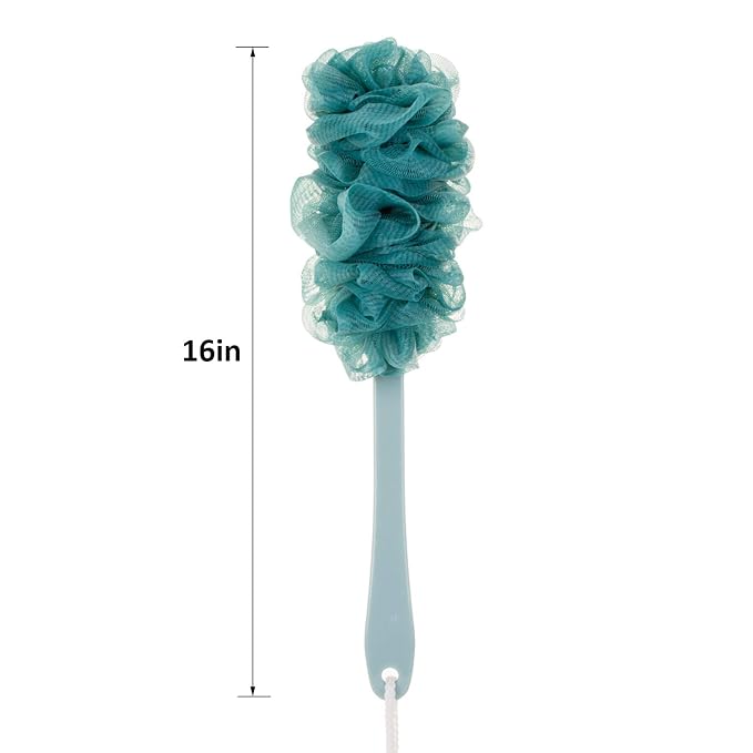 Back Scrubber for Shower, Loofah Long Handle Bath Body Brush, Soft Nylon Mesh Sponge On a Stick for Shower Men Women Kids Elderly, Exfoliating Scrub Cleaning Luffa for All Kinds of Skin