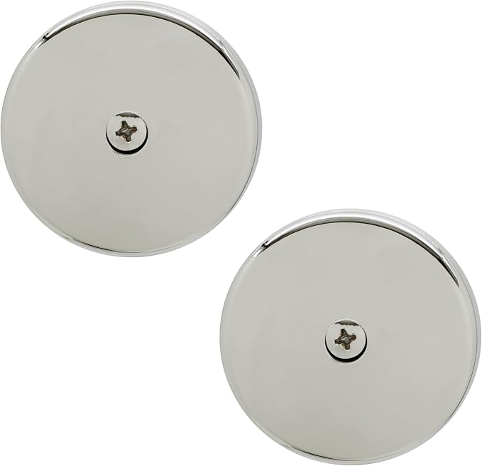 Westbrass D328-2-05 3-1/8" One-Hole Bathtub Overflow Faceplate and Screw, Polished Nickel (2-Pack)