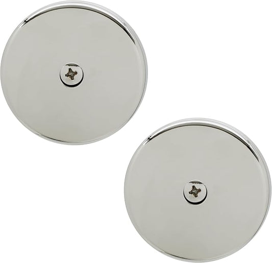 Westbrass D328-2-05 3-1/8" One-Hole Bathtub Overflow Faceplate and Screw, Polished Nickel (2-Pack)