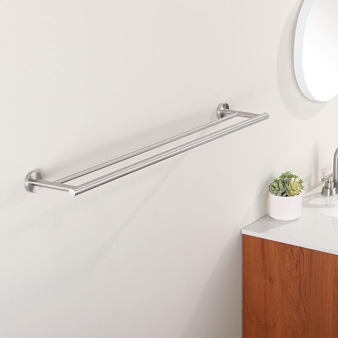 KES Double Towel Bar 33 Inch, Towel Racks for Bathroom Towel Holder SUS304 Stainless Steel Rustproof Wall Mounted Brushed Finish, A2001S86-2