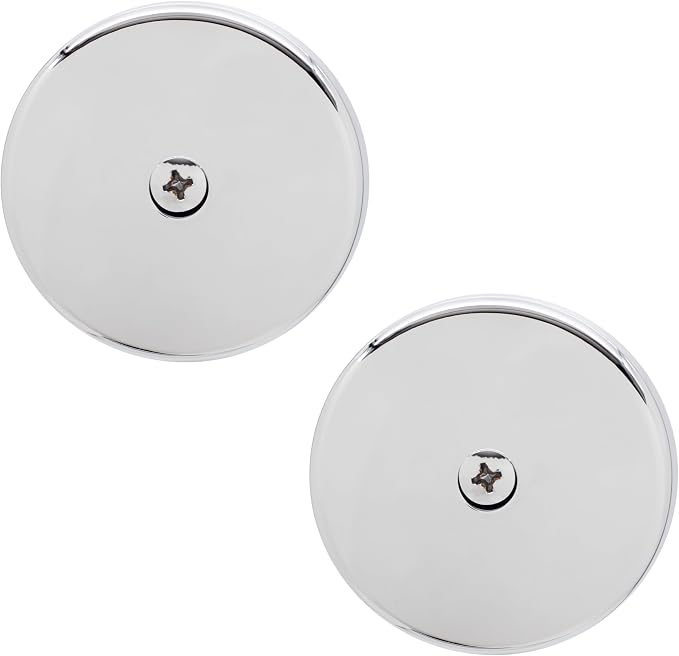 Westbrass D328-2-26 3-1/8" One-Hole Bathtub Overflow Faceplate and Screw, Polished Chrome (2-Pack)