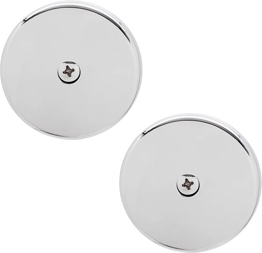 Westbrass D328-2-26 3-1/8" One-Hole Bathtub Overflow Faceplate and Screw, Polished Chrome (2-Pack)