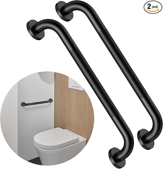 16 Inch Anti Slip Grab Bar for Shower, Munzong Oil Rubbed Black Bathroom Grab Bar, Knurled Handicap Balance Bar,Safety Hand Rail Support Elderly Senior