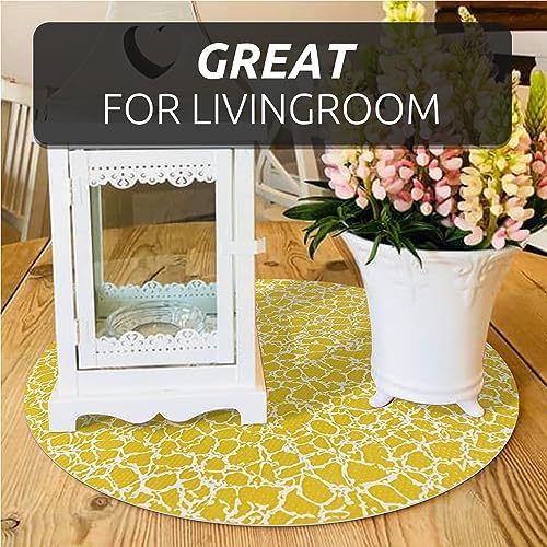 FIFTY FEET 12X120 Inch Shelf Liner with Scissor & Tape Measure for Kitchen Cabinets, PVC Drawer Liner for Dresser Non-Slip Bathroom, Non-Adhesive Cabinet Liner Washable (Yellow Crack)