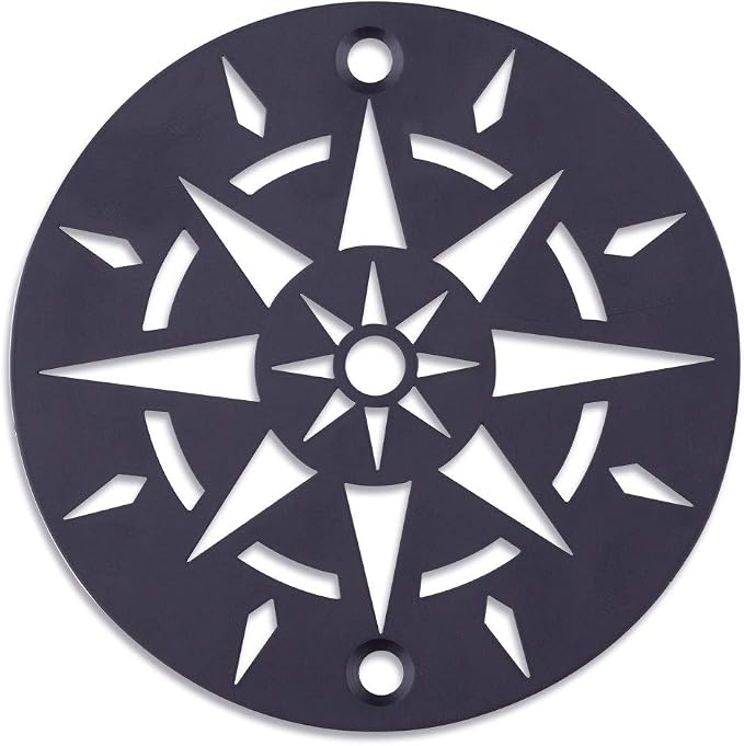 Uni-Green Round Shower Drain Cover (4 in Screw in, Star Matte Black)