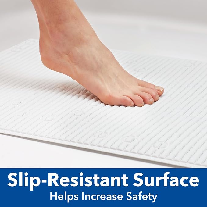 Duck Brand Clorox Cushioned Shower Mat, Non Slip Bathtub Mat with Suction Cups, 21 Inches x 21 Inches, White