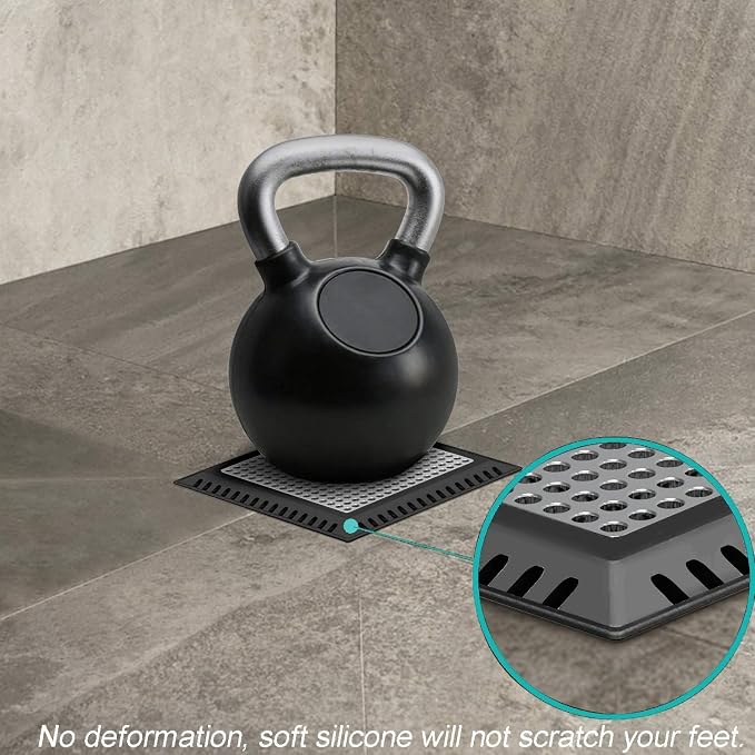 Aojuxix Shower Drain Hair Catcher/Drain Protector/Shower Drain Cover | Stainless Steel and Silicone Hair Trap for Bathroom Floor Drain (Patented Product)