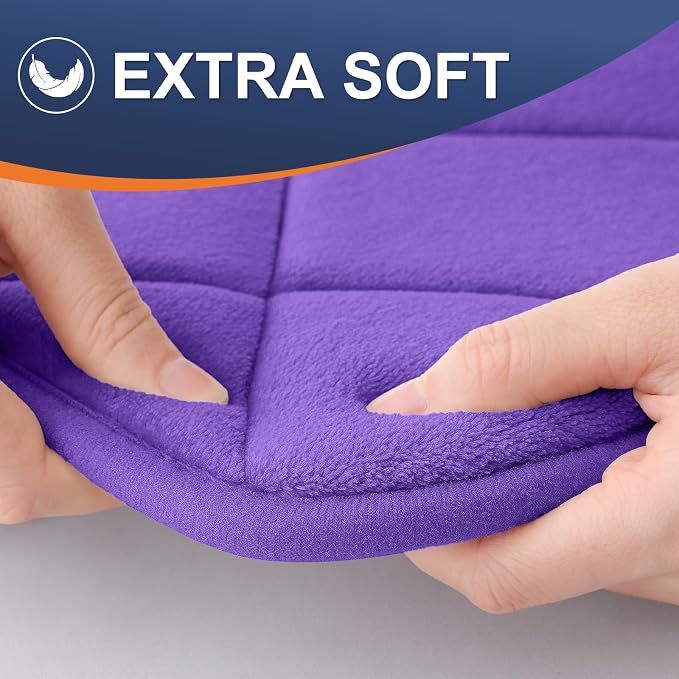 OLANLY Memory Foam Bath Mat 30x20, Ultra Soft and Absorbent Bathroom Rugs | Purple, Quick Dry, Machine Washable Shower Bath Rugs, Comfortable Bath Carpet for Bathroom Floor, Tub and Shower