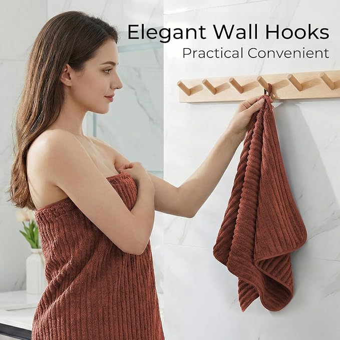 ZVH Hand Towels for Bathroom 6pcs,Quick Dry Microfiber,Super Soft Absorbent | 14X29.5inch,Machine Washable,Hand Towels With Hanging Loops for Spa,Gym,Kitchen,Hotel (Terracotta, Set of 6)