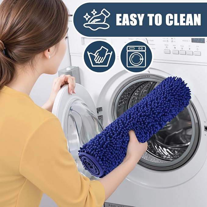 Bathroom Rugs Sets 3 Piece with Toilet Seat Cover 19.5"x 18.5" | Machine Washable Bath Rug Set with Tpr Non Slip Rubber Backing Solid Bath Mat Set for Luxury Bathroom Decoration