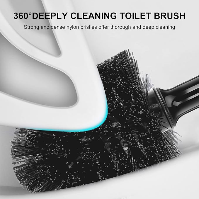 SetSail 2 Packs Toilet Brush and Plunger Set, Semi-Hidden Toilet Plungers | Heavy Duty Toilet Bowl Brush and Holder for Bathroom Toilet Plunger and Brush Set for Deeply Cleaning