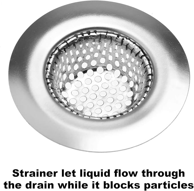 2 Pack - 2.25" Top / 1" Basket- Sink Strainer Bathroom, Utility, Slop, Laundry, RV and Lavatory Sink Drain Strainer Hair Catcher. Stainless Steel - Hilltop Products