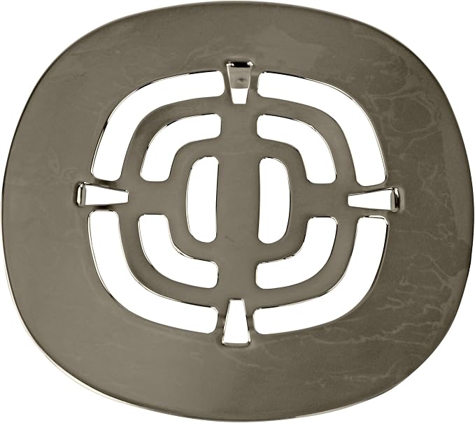 Westbrass A316-05 4-1/2" OD Brass Snap-in Shower Strainer Grid Drain Cover, Polished Nickel