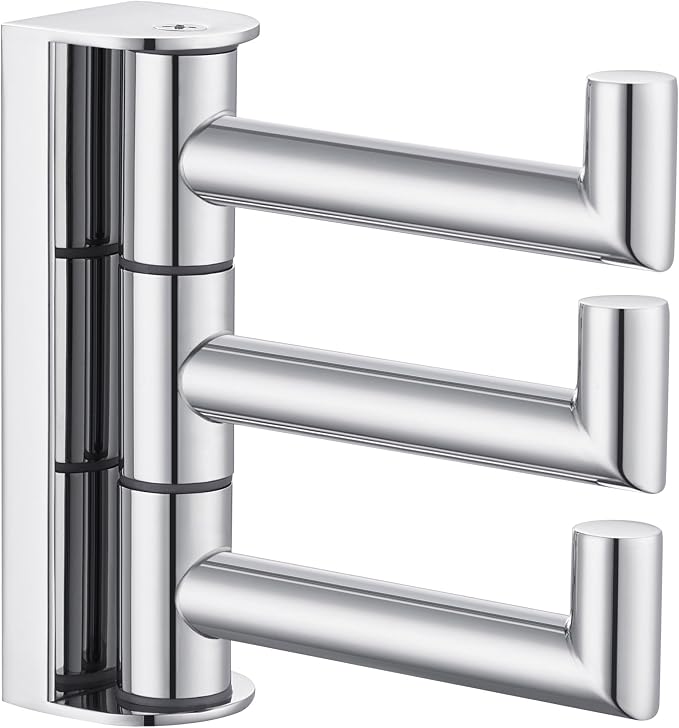 Angle Simple Towel Hook for Bathroom, SUS 304 Stainless Steel Foldable Robe Towel Holder, Wall Coat Hook, Polished Chrome