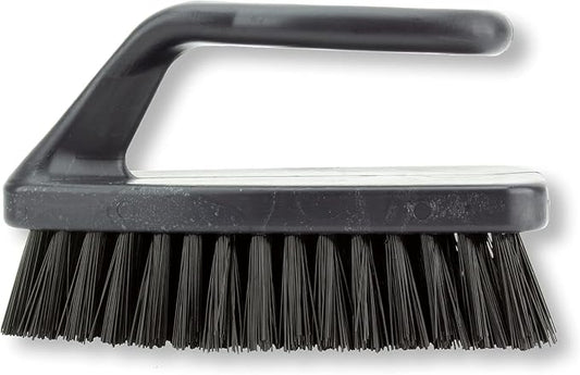 SPARTA Scrub Brush with Iron Shaped Handle and Stiff Bristles, Heavy Duty Scrubber Brush for Kitchen, Bathroom, Shower, Tile, Sink, Carpet and Bakepans, Polypropylene, 6 Inches, Black, (Pack of 6)