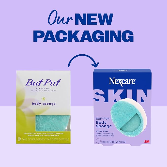 Buf-Puf Body Sponge | Exfoliating | Dermatologist Developed | Reusable | Pack of 2