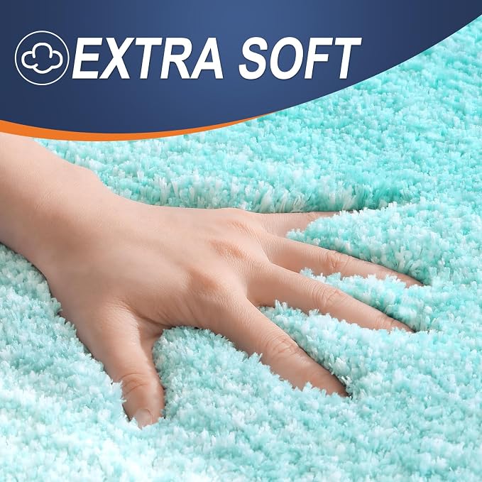 OLANLY Bathroom Runner Rug 47x17, Extra Soft Absorbent Microfiber Bath Rugs | Teal, Non-Slip Quick-Drying Rubber Backing, Machine Washable Long Bath Mat for Floor, Tub and Shower, Home Decor Accessories
