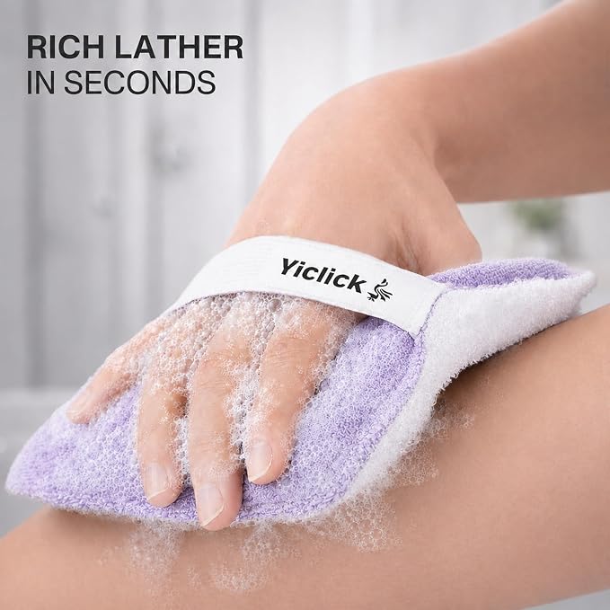 Exfoliating Body Scrubber (2 Pack), Body Scrubber Exfoliator, Exfoliating Sponge for Shower Bath, Shower Loofah Luffa Lufa with Handle for Men Women, Dead Skin Exfoliator for Body Scrub