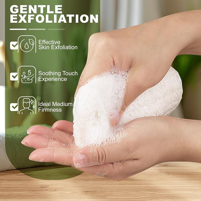 7 Pack Natural Loofah Sponge Exfoliating Body Scrubber 5 Inch | Organic luffa sponges, real plant fiber, gentle exfoliation for smooth skin, ideal for men women bath shower spa use