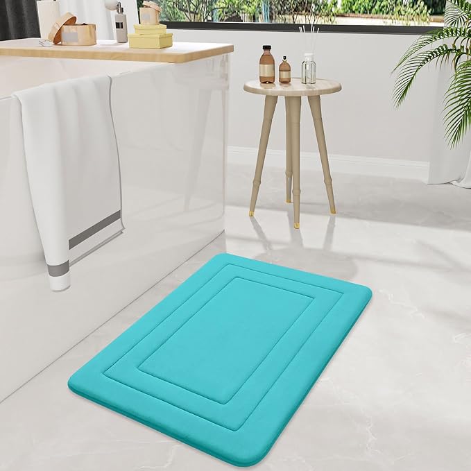 Arotive Memory Foam Bathroom Rug Mat 54x24, Ultra Soft and Absorbent Bath Mat, Machine Wash Dry, Comfortable Bath Rug Carpet for Bathroom Floor, Tub and Shower, Teal