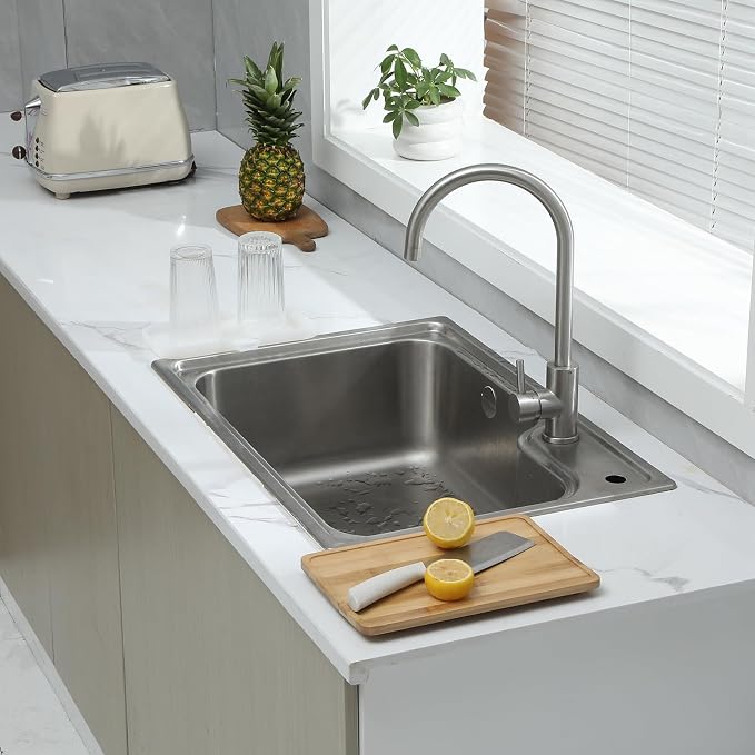 MicoYang Silicone Soap Dish with Drain Spout — Self-Draining Sink Organizer Tray for Bathroom & Kitchen, Sponges, Dispensers & Soap Holder, Non-Slip & Dishwasher Safe, Translucent (Medium, 9.6"×5.3")