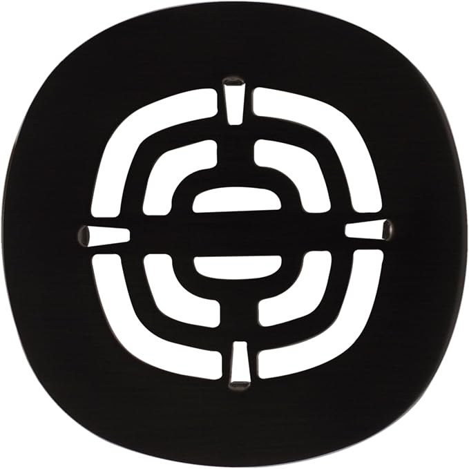 Westbrass A316-62 4-1/2" OD Brass Snap-in Shower Strainer Grid Drain Cover, Matte Black