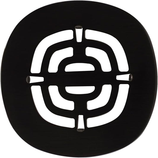Westbrass A316-62 4-1/2" OD Brass Snap-in Shower Strainer Grid Drain Cover, Matte Black