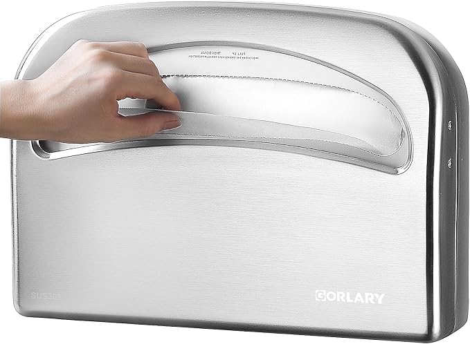 Toilet Seat Cover Dispenser Wall Mount Commercial, Half Fold Toilet Seat Cover Dispenser, 304 Stainless Steel, 16-Inch