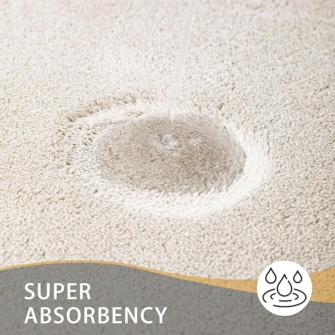 MINIDEAR Bathroom Rugs 36x24 Beige - Thick Memory Foam Bath Mat, Ultra Soft & Plush Fluffy, Non-Slip, Quick Dry, Absorbent Washable Floor Microfiber Mat for Tub, Home Decor Accessories