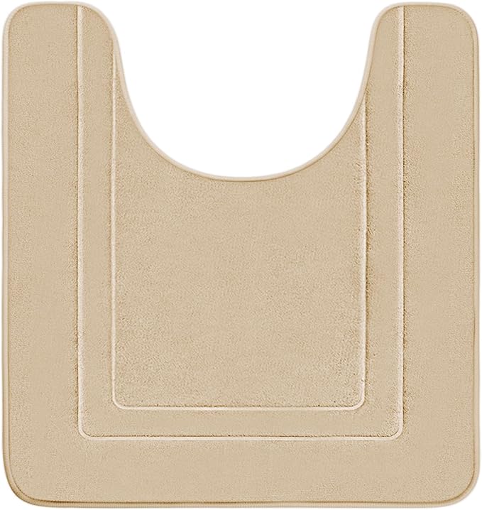 Cupic Cupid Memory Foam Bath Mat 24"×20", U-Shaped Bathroom Rugs，Deep Khaki | Soft Touch, Cushioned Comfort, Non Slip Bathroom Mat, Super Absorbent & Quick Dry, Machine Washable for Shower, Tub & Vanity