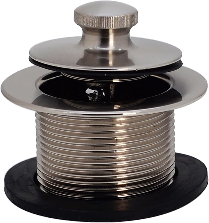 Westbrass D3324-07 1-1/2" NPSM Pull & Drain Bathtub Plug, Coarse Thread, Satin Nickel