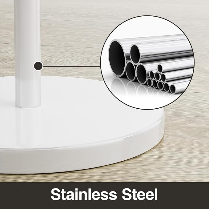 Toilet Paper Holder Stand Free Standing Rolls Storage,White | Modern Bathroom Toilet Paper Holder Stand, Stainless Steel, 4 Roll Storage, Freestanding Design, Space Saving, Easy Assembly
