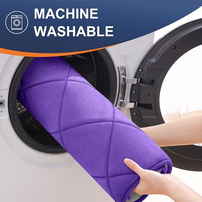 OLANLY Memory Foam Toilet Rugs U-Shaped 24x20, Ultra Soft and Absorbent | Purple, Quick Dry Commode Contour Rugs, Machine Washable, Comfortable Bathroom Contour Bath Mats for Toilet Base